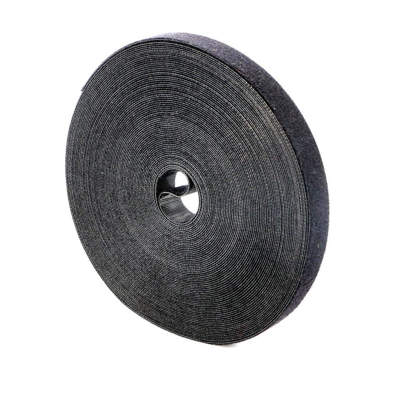 Saisn Reusable Fastening Tape Cable Ties 3/4 Inch Double Side Hook Roll (25 Yard, Black Upgraded Version) - Image 1